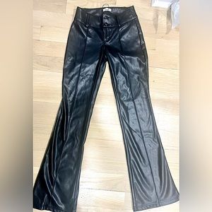Low Rise Double Button- Garage Leather Flare Pants!!!